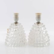 Paire de lampes de table en verre Murano Italie 1950