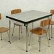 Ensemble Table et 4 chaises Formica Blanc et zébrures grises ou brunes