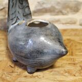 Zoomorphic glazed ceramic flower holder by Jean-Claude Raybaud