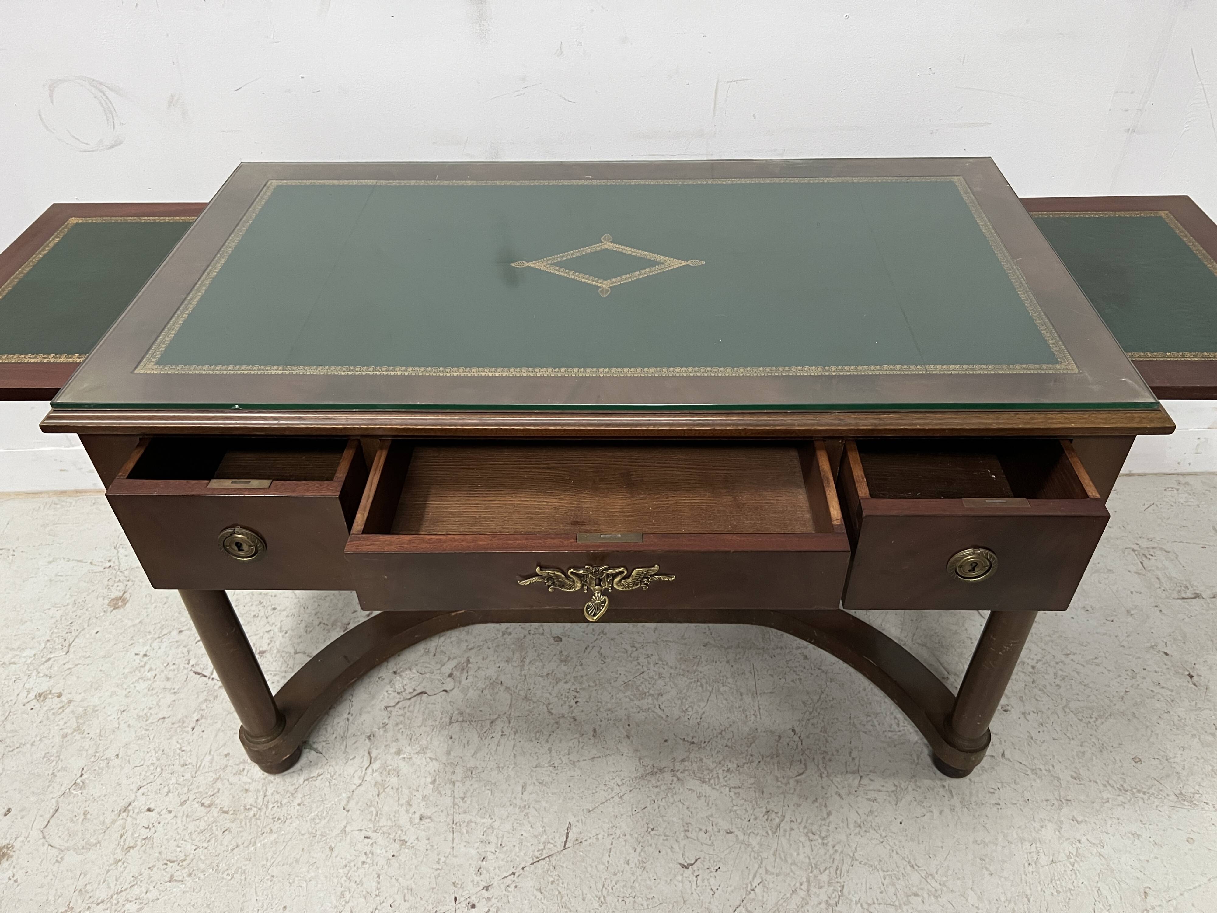 Empire style desk in mahogany and veneer, 20th century