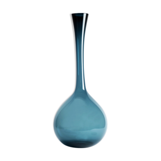 Vase 70 cm en verre bleu Arthur Percy Gullaskruf  1960 Suède