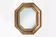 Gilded octagonal mirror by Deknudt Belgium decorated with smoked mirror gla