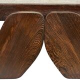 Vintage Coffee Table Wengé Brutalist Postmodern 70's Design