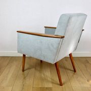Vintage Art Deco Loft armchair - blue sky
