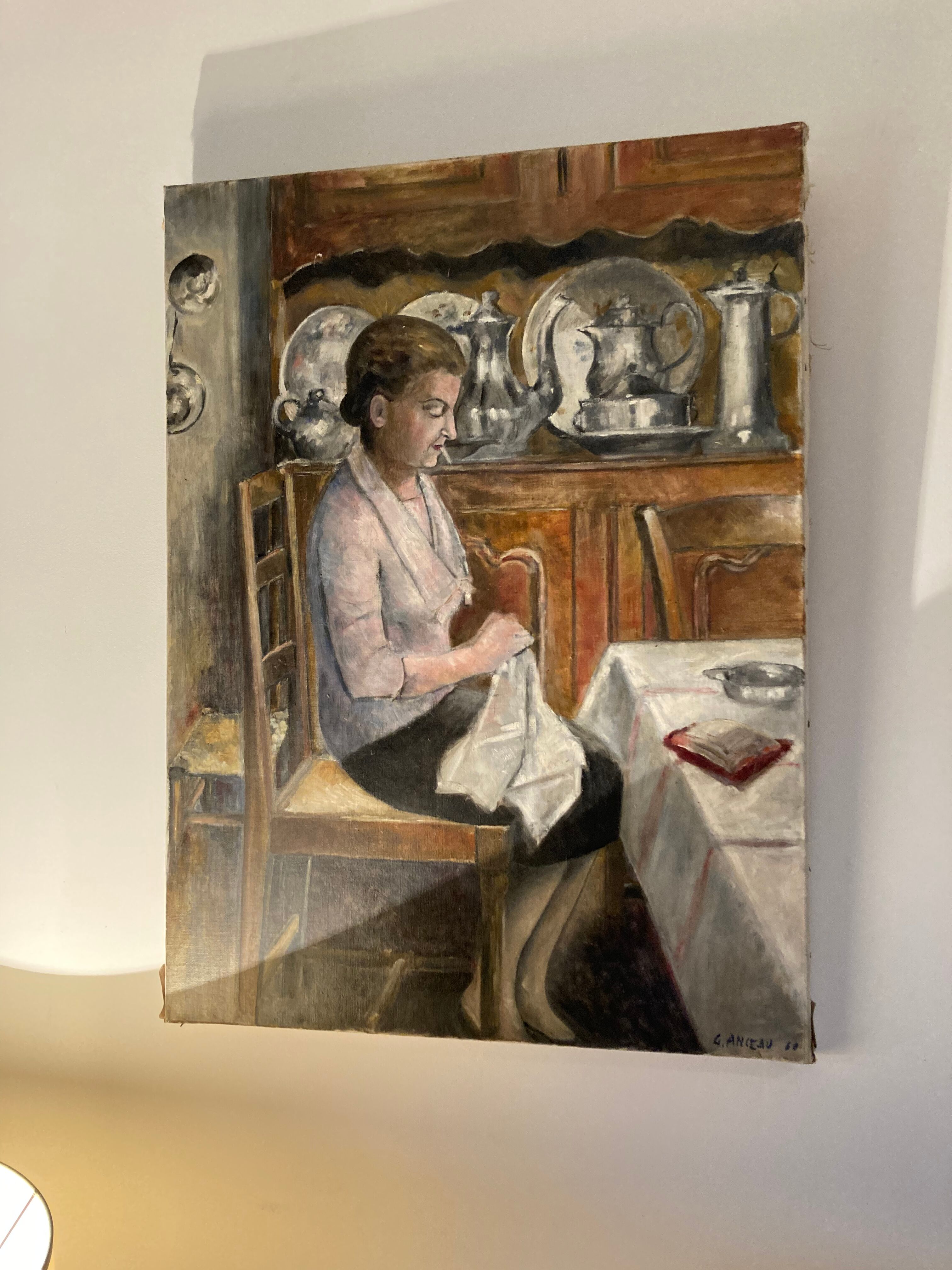 Oil on canvas scene of life