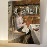 Oil on canvas scene of life
