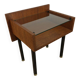 Modernist bedside table from the 1950s, wood and glass.
