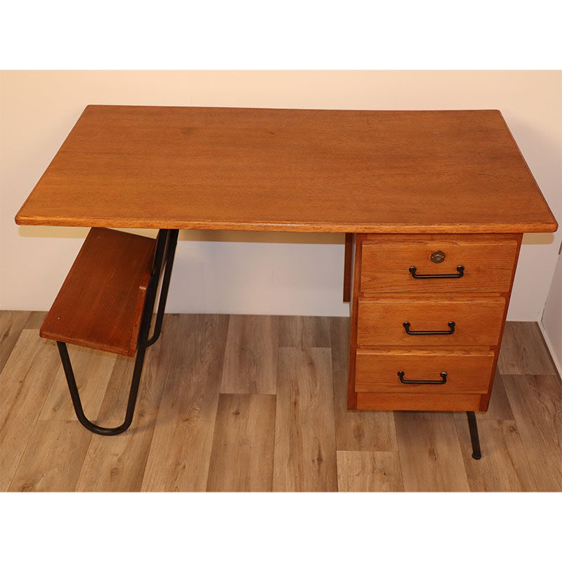 Vintage Spirol wooden and metal desk 1950