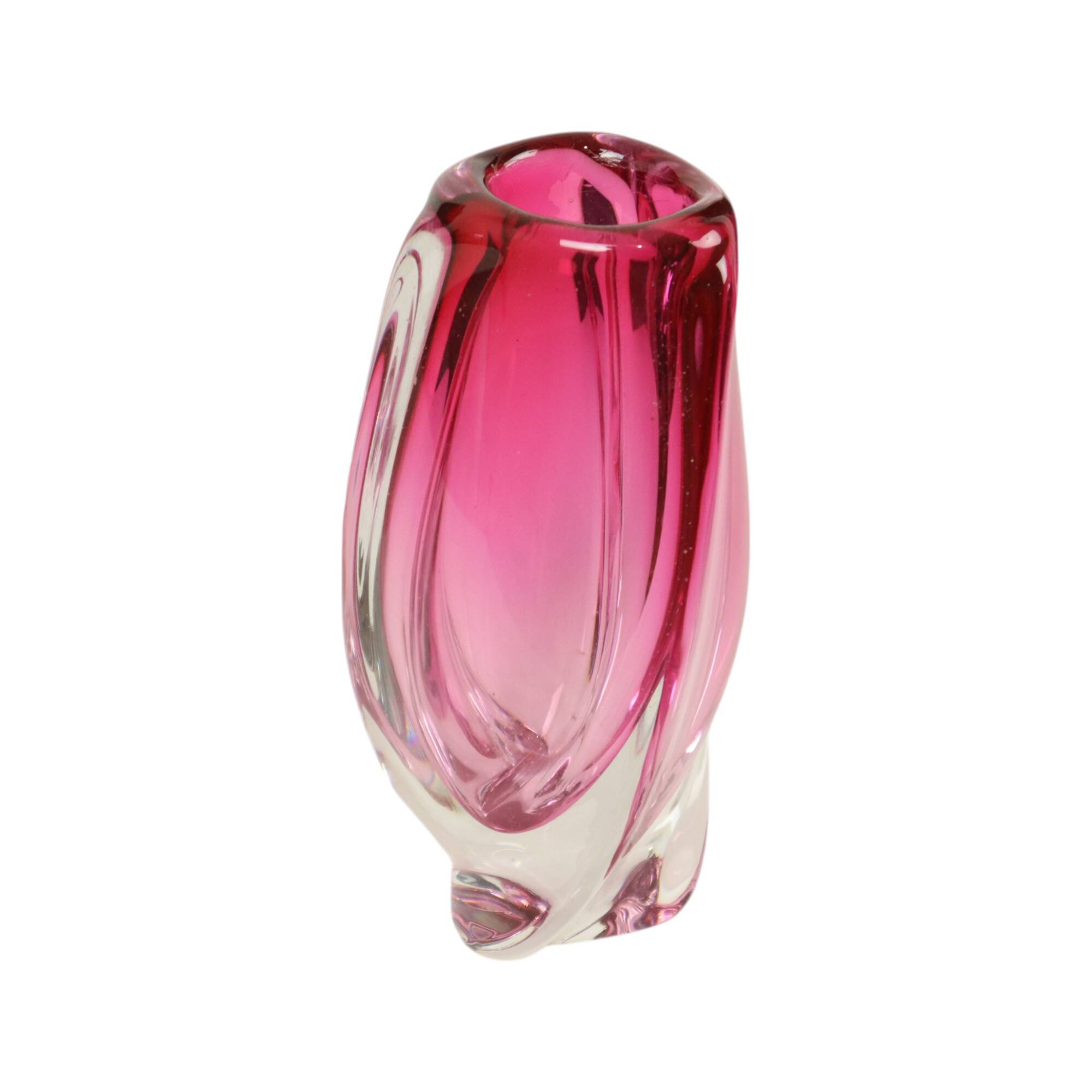 Small Purple Vase Val Saint Lambert René Delvenne Design 20cm