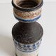 Scandinavian Modern Chamotte Vase, Dark Brown & Cream Glaze, Denmark