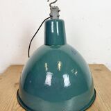 Industrial Petrol Enamel Factory Pendant Lamp, 1960s