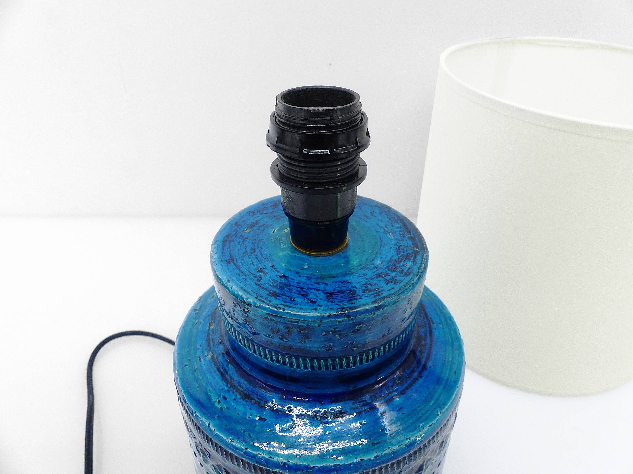 Blue Bitossi lamp Aldo Londi, Italy 1960