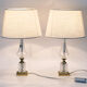 Paire de lampes de table néo-classique cristal d'albret