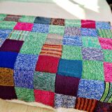 Plaid vintage patchwork de laine