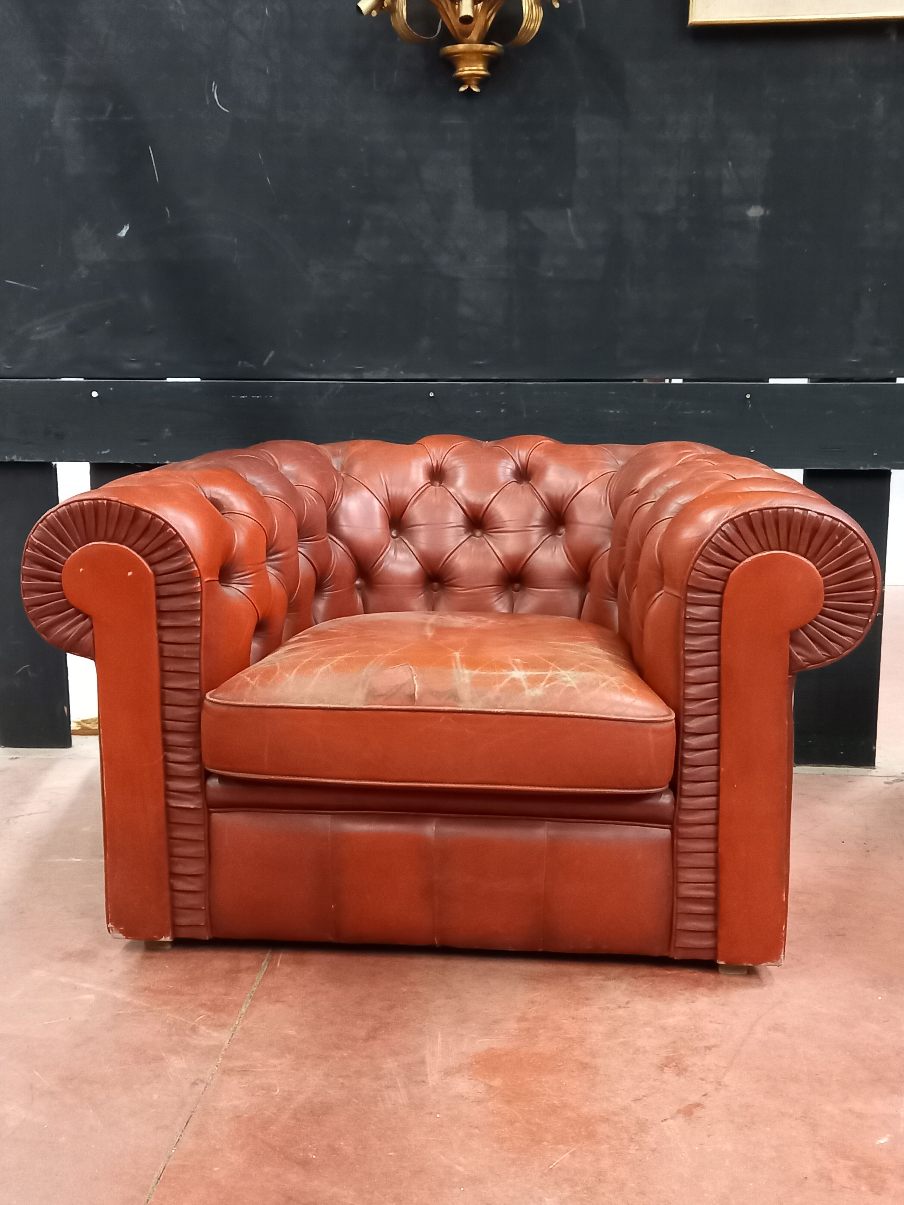 Pair of chesterfield armchairs