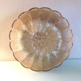 Amber glass ceiling rose by Limburg / vintage 1960s