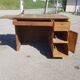 Old wooden administration office with sliding shelf