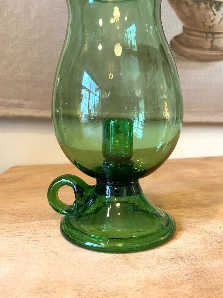 Green blown glass photophore