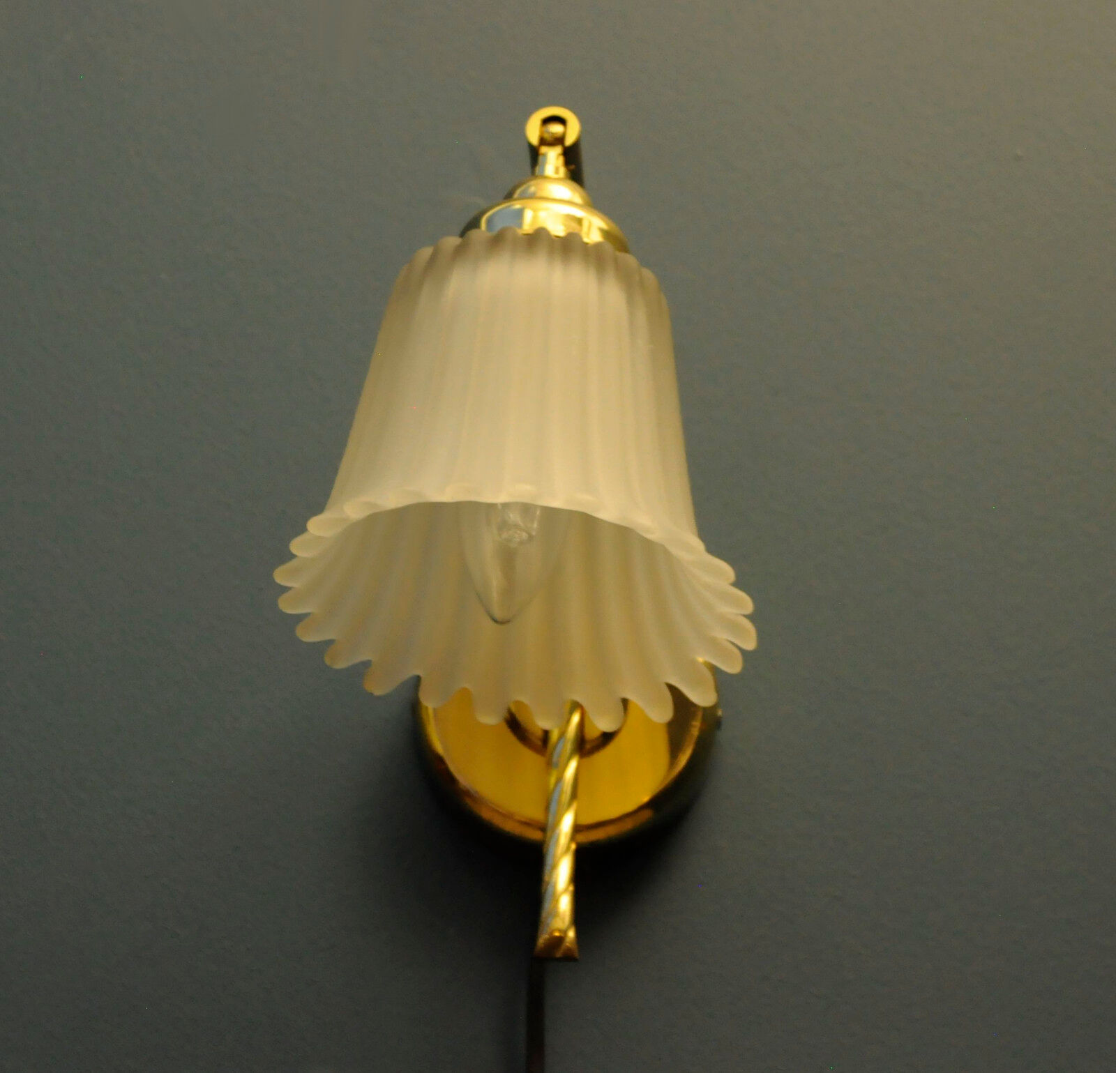Danish wall lamp, brass and glass