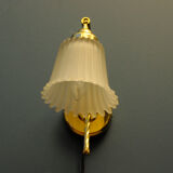 Danish wall lamp, brass and glass