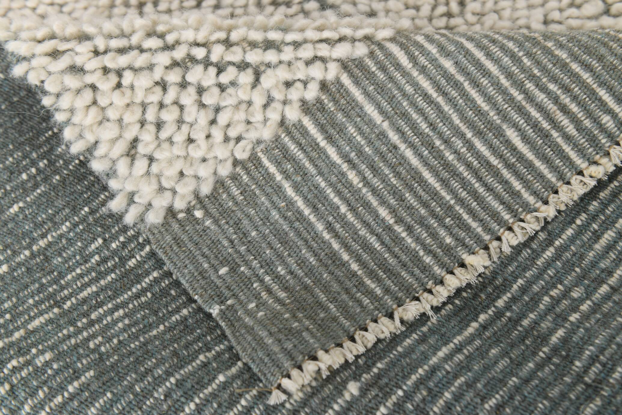 4x7 Shades Of Ash Green Handmade Wool Vintage Rug, 129x217Cm SK 34947