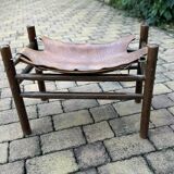 Leather safari stool, 1960s