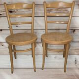 Suite de 2 chaises de bistrot en bois courbé Baumann