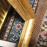 Nineteenth wood frame and gilded stucco