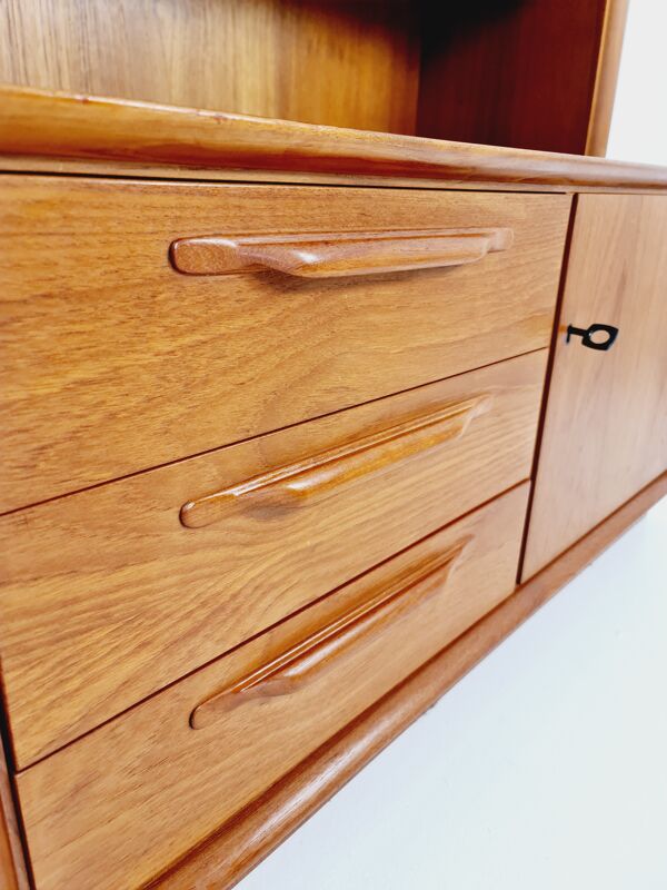 Étagère scandinave avec coffre en placage de teck d’armoire des années 60 par Strobeck design danois