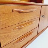 Scandinavian bookshelf with chest of cabinet teak veneer from the 60s by Strobeck  Danish design