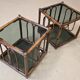 Two rattan and smoked glass tables, 1970
