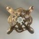 Pair of candlesticks in spelter and moulded glass