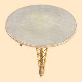 Bamboo and rattan table attributed to Audoux Minet