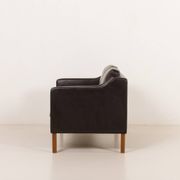 Danish black aniline leather sofa by Hurup, 1980s