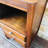 Art Deco bedside, 2 drawers in walnut Circa 40 /50