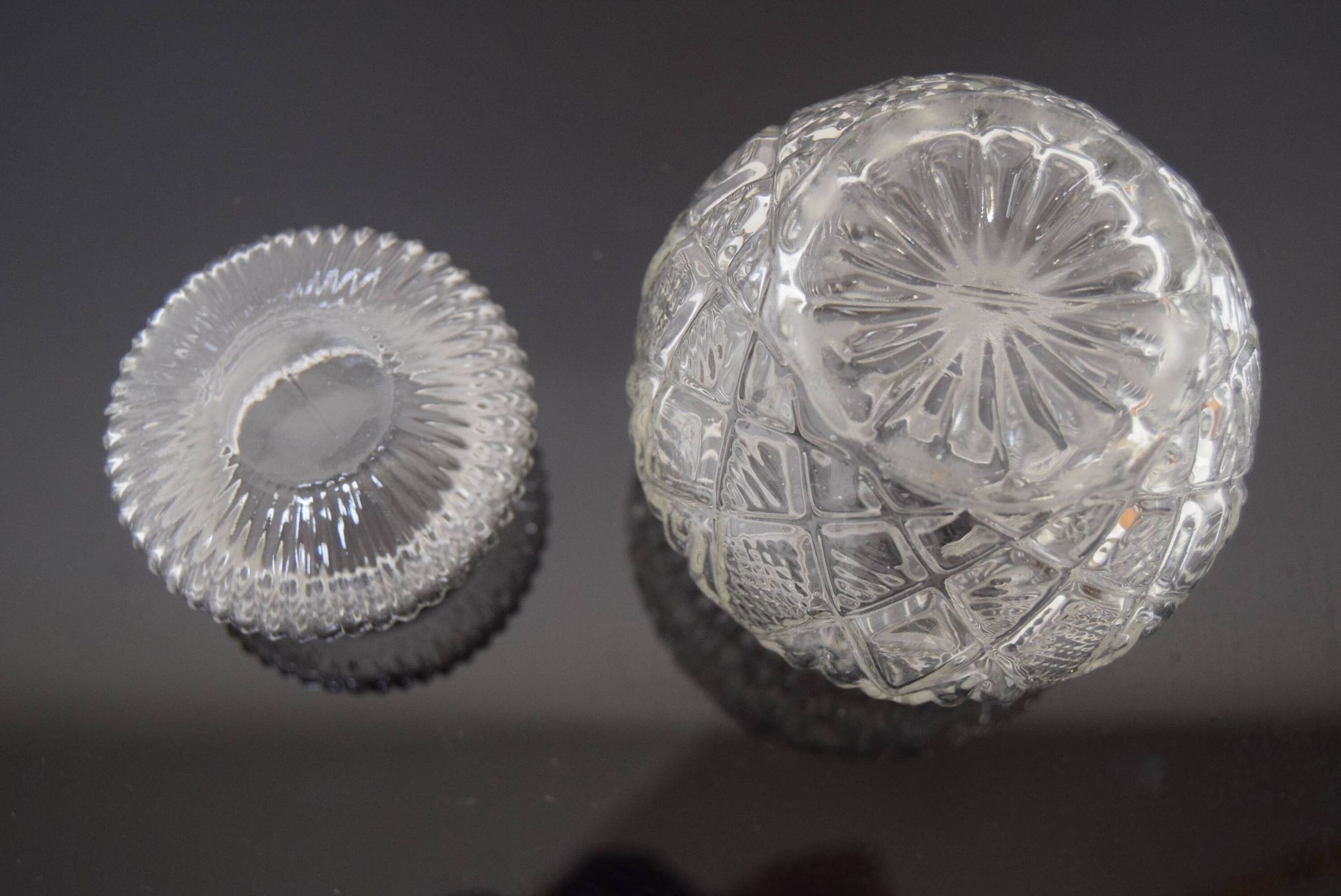Mid-century Crystal Glass Can,1950's.