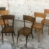 Series of 20 old bistro vintage chairs