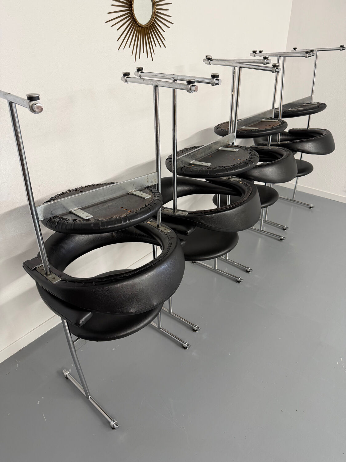 8 Airport Chairs Model 037 designed by Hans Kaufeld / Geoffrey Harcourt