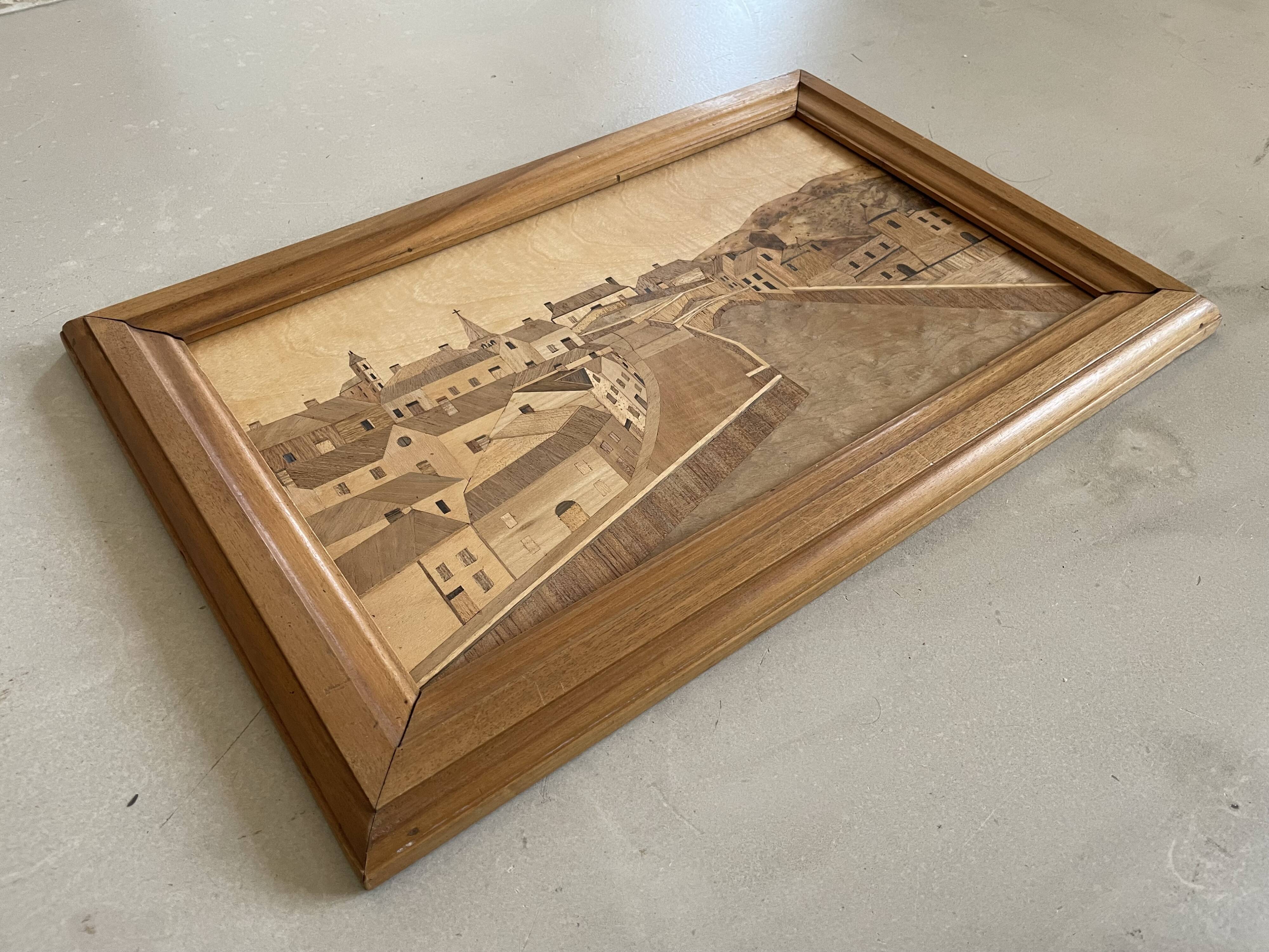 Wood marquetry table