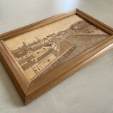 Wood marquetry table