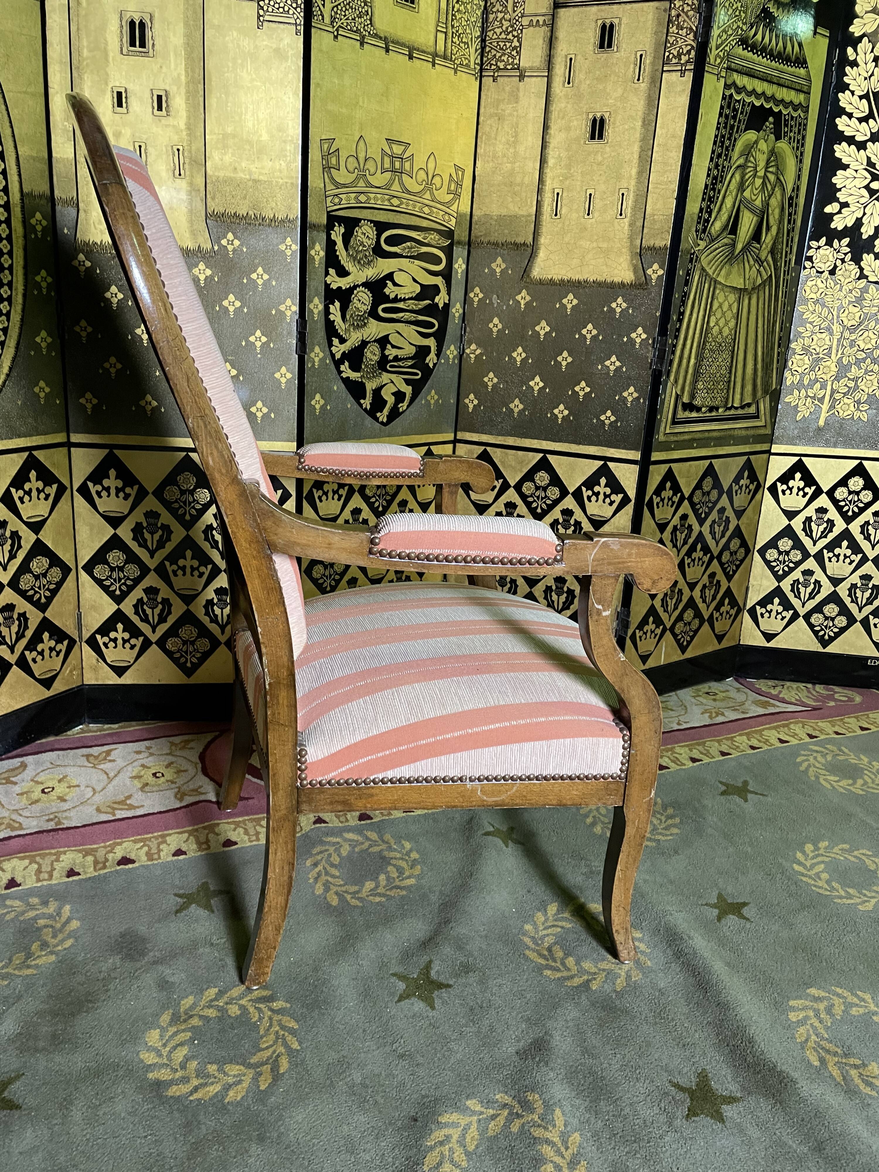 Voltaire walnut armchair