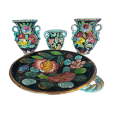 Set of 3 vases and ceramic cup Monaco Cerartvintage 1950