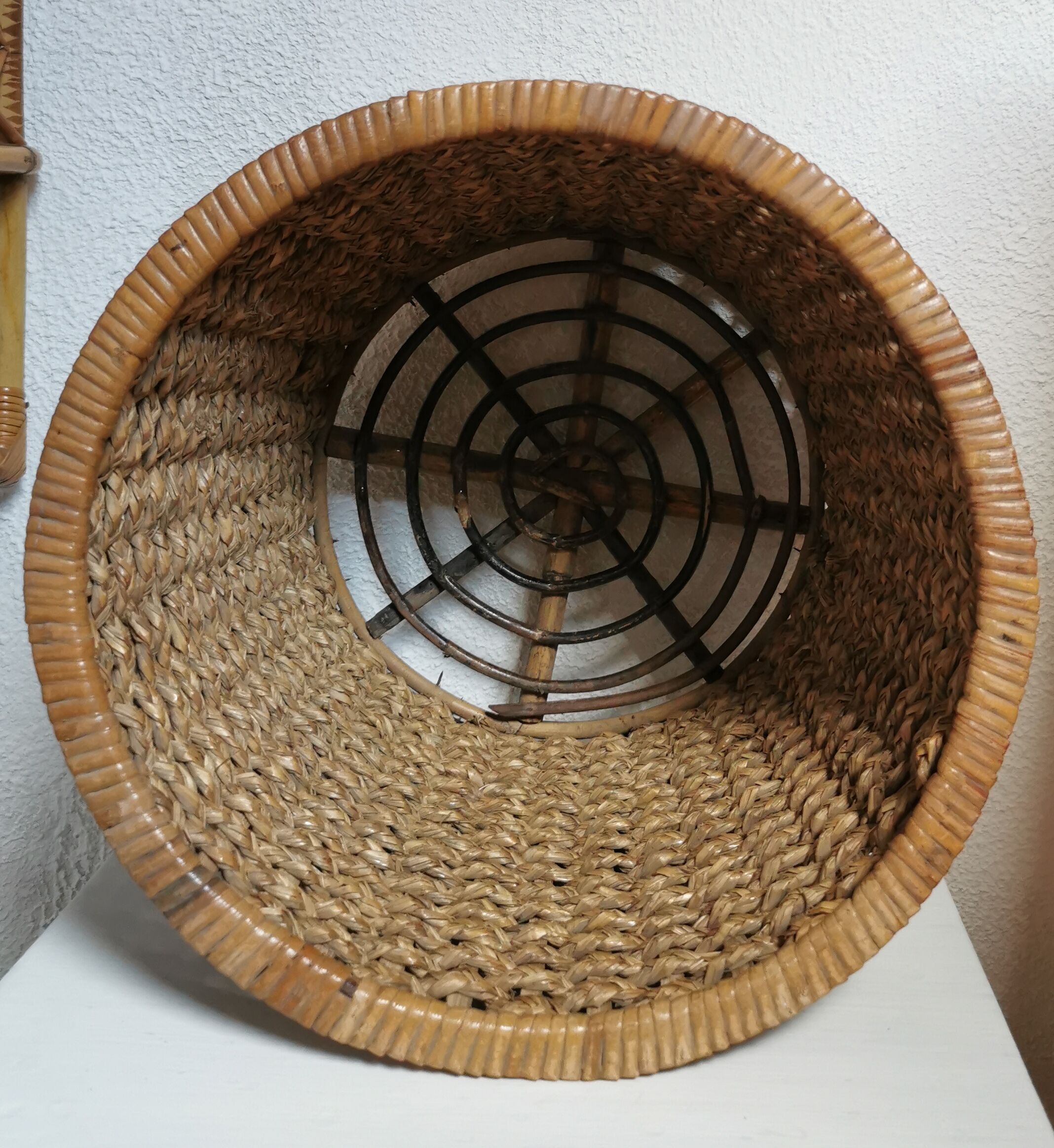 Vintage woven fiber basket