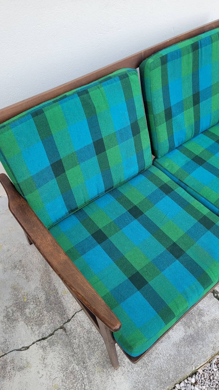 Vintage Scandinavian 2-seater sofa bench - 1950s