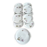 Service à dessert 10 assiettes et plat en porcelaine PMR Bavaria Jaeger & Co