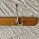 Vintage wooden wall coat rack - 2 hooks