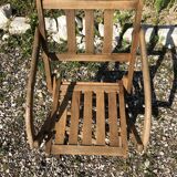 Fauteuil pliant en bois assise vintage