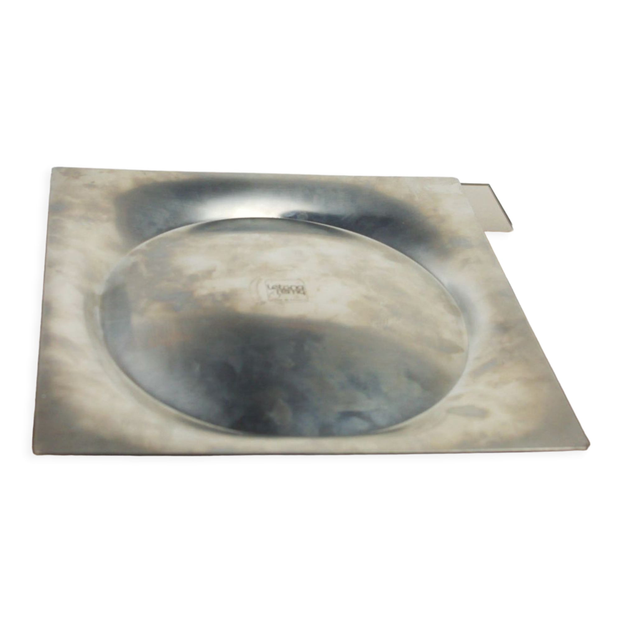 Smoked glass tray and chrome made in France