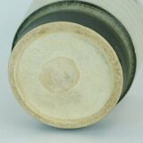 Mid century flowerpot planter u-keramik stripe pattern shades of gray and black 50s 60s