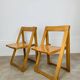 Paire de chaises pliantes par Aldo Jacober, bois, années 60